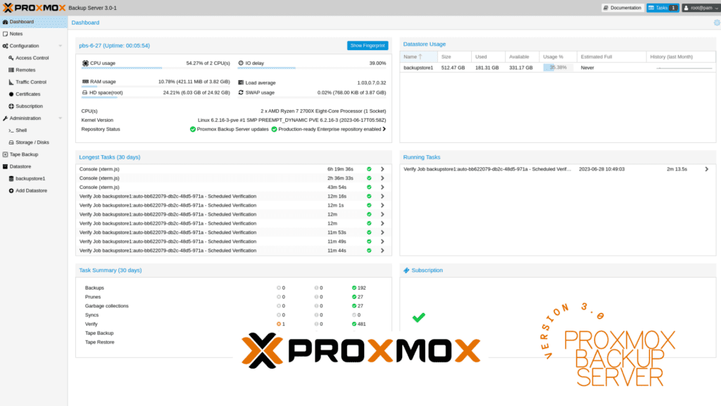 Proxmox Backup Server 3.0 - neues Release vom 28.06.2023
